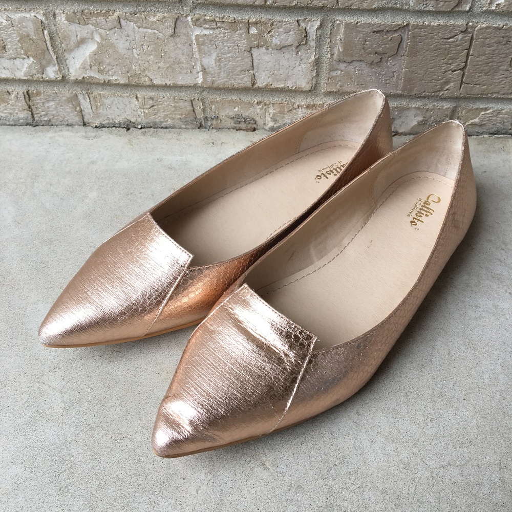 Callisto of California Justine Loafers Rose Gold 9